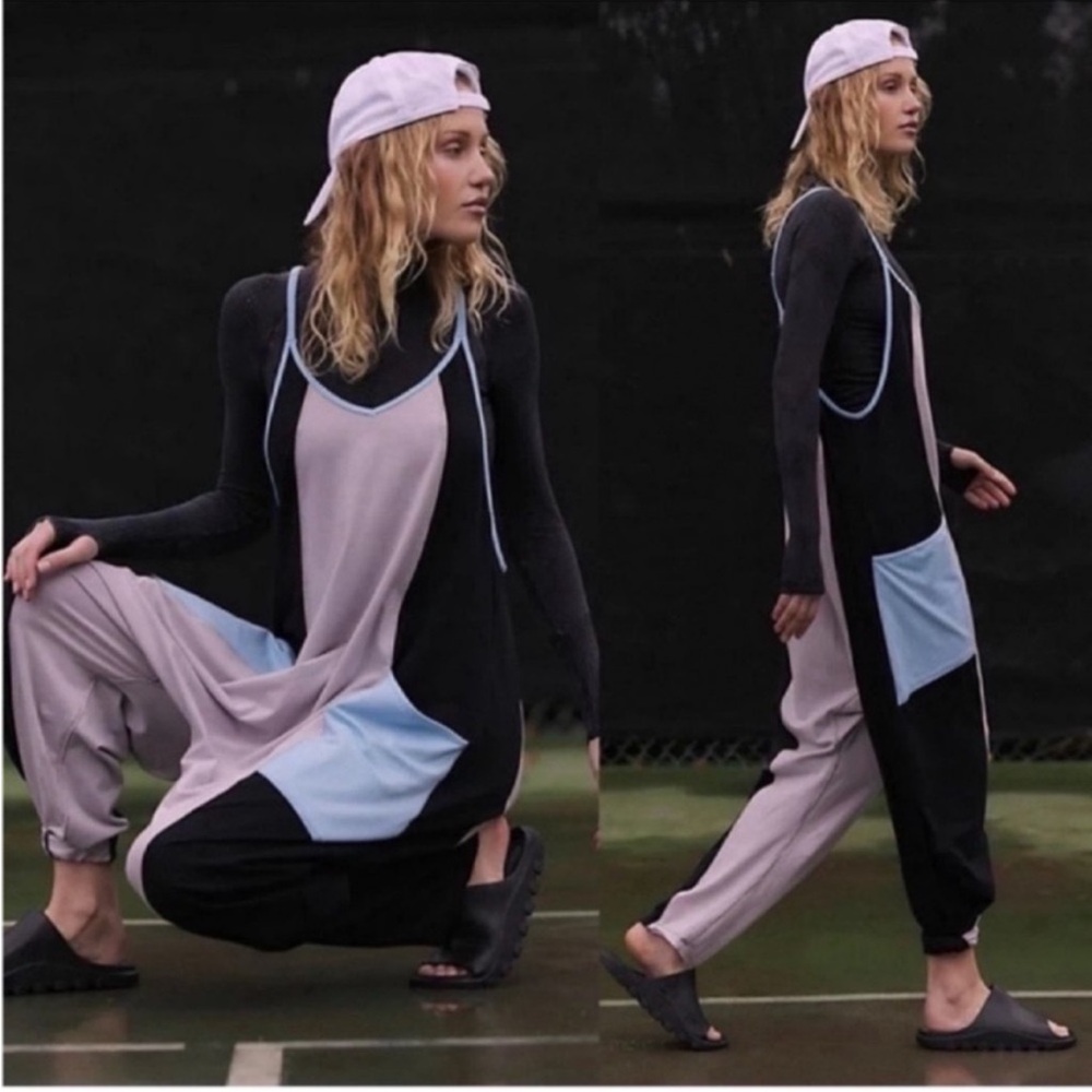NWT. Free people movement Hot Shot Onesie Raindrop Combo   Size: L